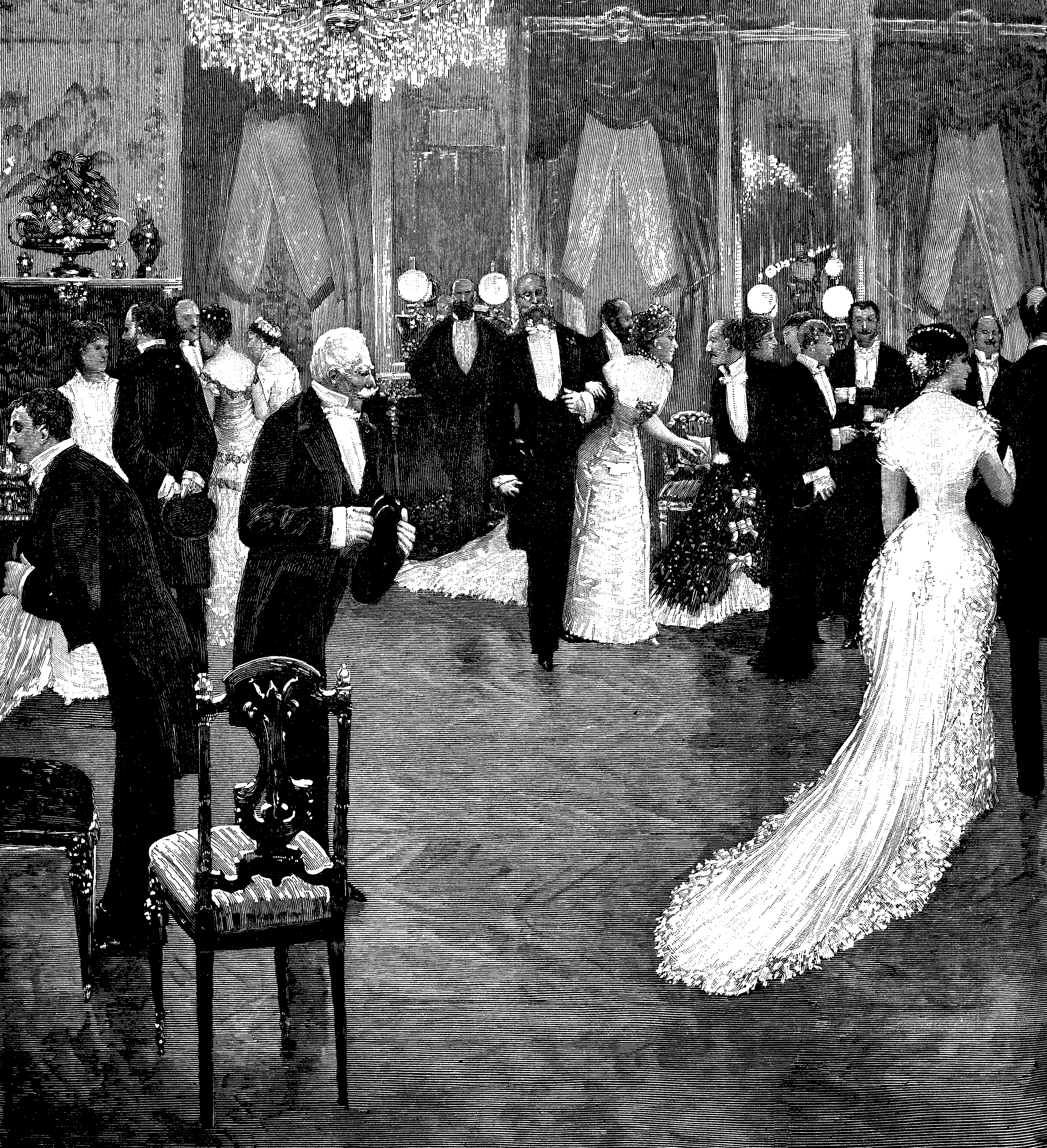 Antique illustration of formal party